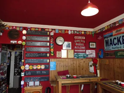Pub interior with brewery memorabilia